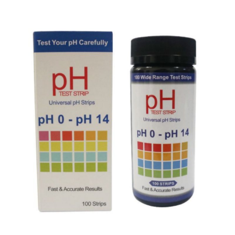 pH test strips jar