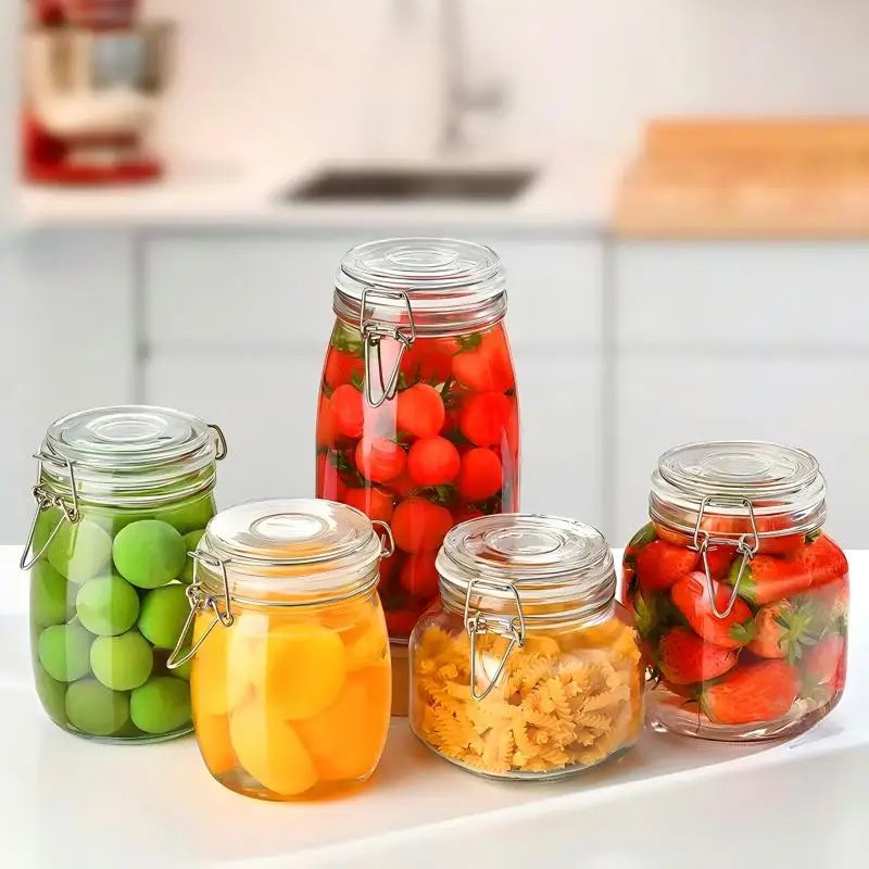 Round glass jars with clip lid · photo 2