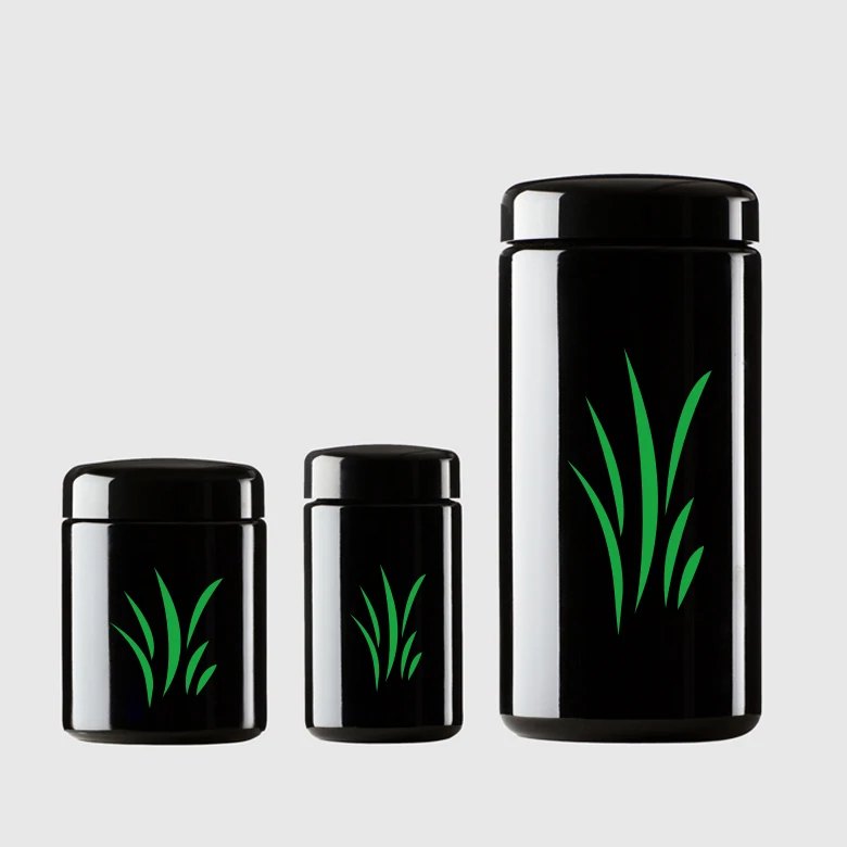 Violet UV-protective glass jar
