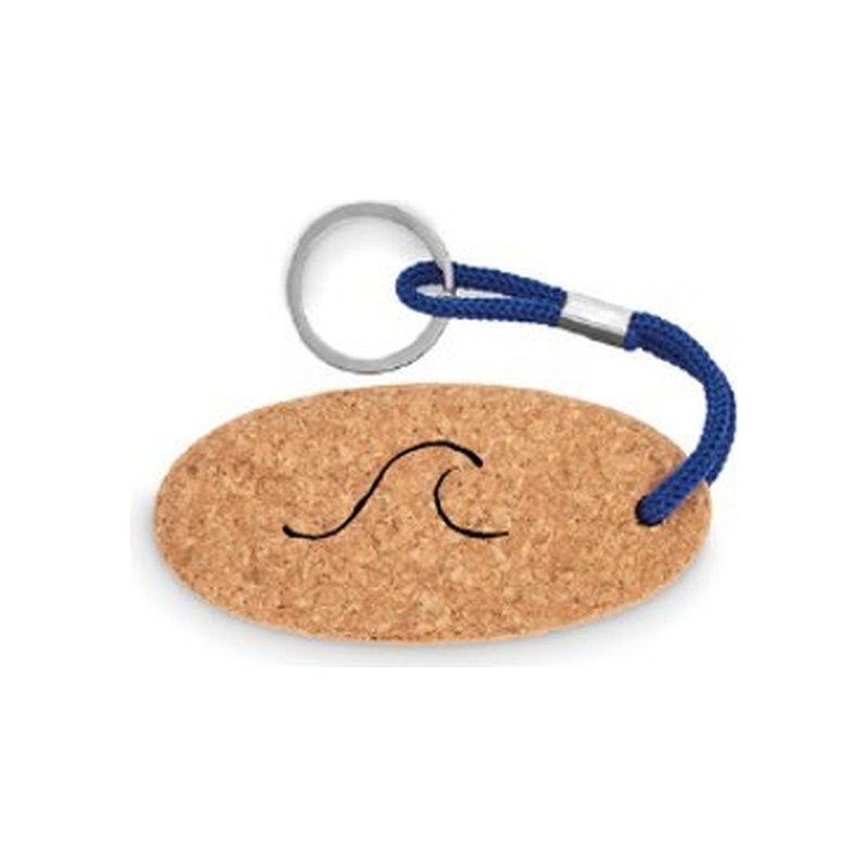 Oval floating cork key ring