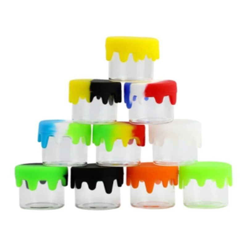 Silicone jar with glass insert
