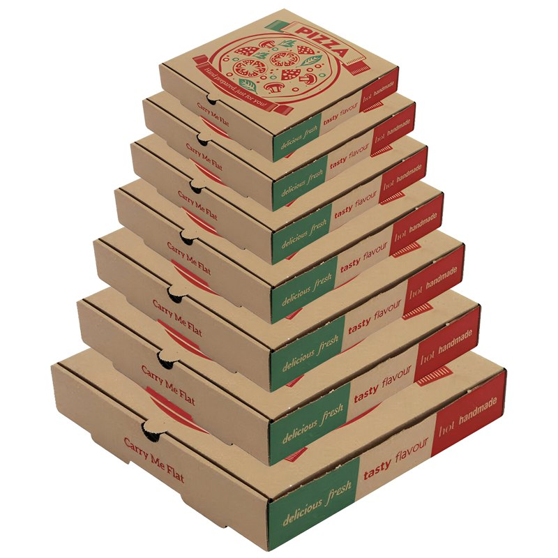 Corrugated pizza boxes